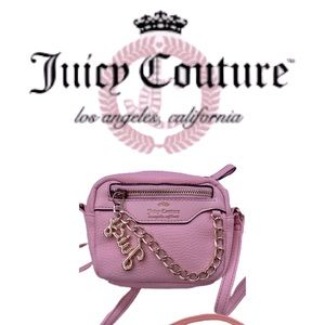 Juicy Couture power Pink Crossbody w/ Juicy & chain charm